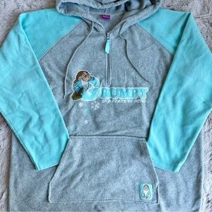 Authentic Disney "Grumpy Is A State Of Mind" Half Zip Hoodie Sweater Snow White